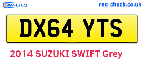 DX64YTS are the vehicle registration plates.