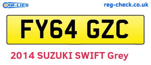 FY64GZC are the vehicle registration plates.