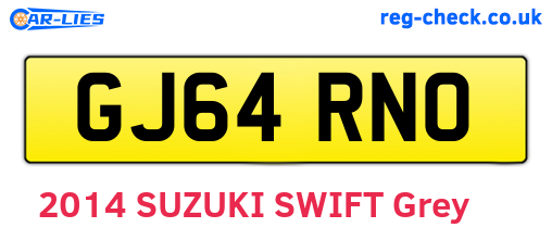 GJ64RNO are the vehicle registration plates.