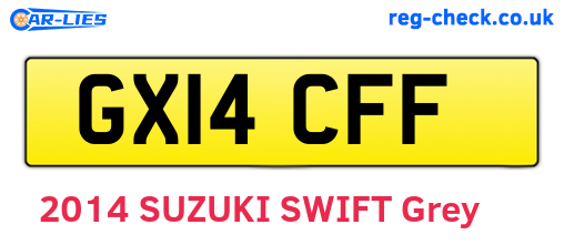 GX14CFF are the vehicle registration plates.
