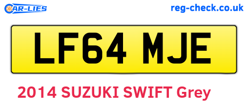 LF64MJE are the vehicle registration plates.