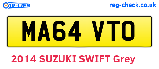 MA64VTO are the vehicle registration plates.