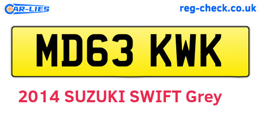MD63KWK are the vehicle registration plates.