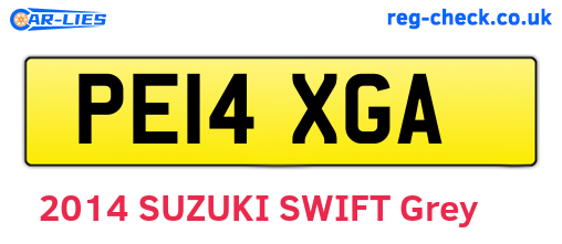 PE14XGA are the vehicle registration plates.