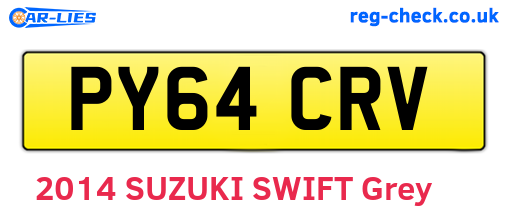 PY64CRV are the vehicle registration plates.
