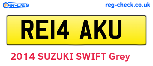 RE14AKU are the vehicle registration plates.