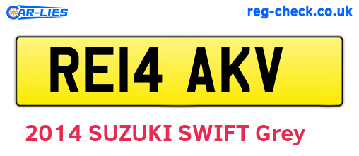 RE14AKV are the vehicle registration plates.