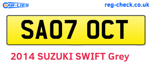 SA07OCT are the vehicle registration plates.