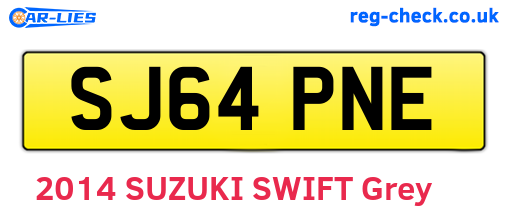 SJ64PNE are the vehicle registration plates.