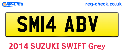 SM14ABV are the vehicle registration plates.