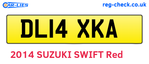 DL14XKA are the vehicle registration plates.