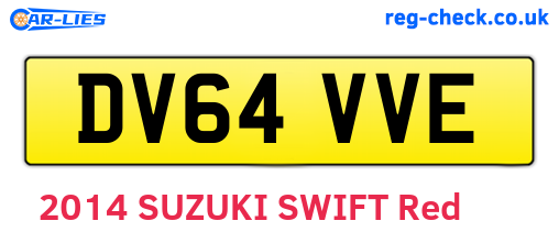 DV64VVE are the vehicle registration plates.