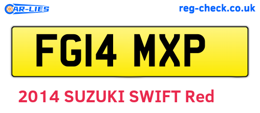 FG14MXP are the vehicle registration plates.