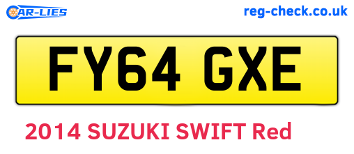 FY64GXE are the vehicle registration plates.