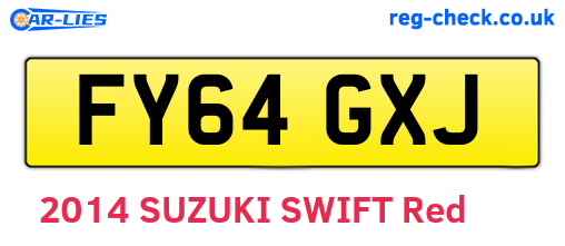 FY64GXJ are the vehicle registration plates.