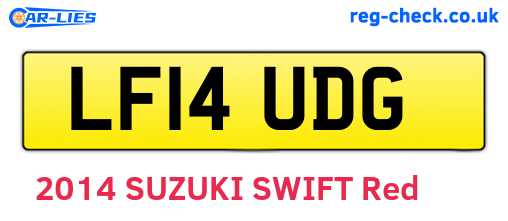 LF14UDG are the vehicle registration plates.