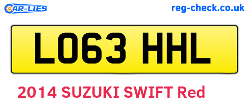 LO63HHL are the vehicle registration plates.