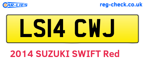 LS14CWJ are the vehicle registration plates.