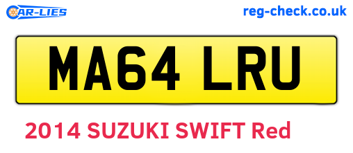 MA64LRU are the vehicle registration plates.