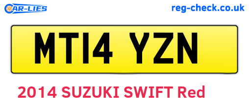 MT14YZN are the vehicle registration plates.