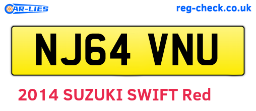 NJ64VNU are the vehicle registration plates.