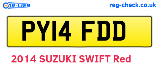 PY14FDD are the vehicle registration plates.