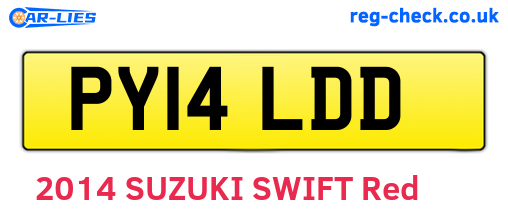 PY14LDD are the vehicle registration plates.