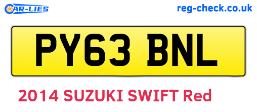 PY63BNL are the vehicle registration plates.