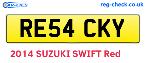 RE54CKY are the vehicle registration plates.