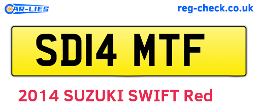 SD14MTF are the vehicle registration plates.