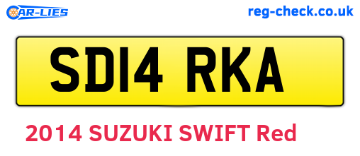 SD14RKA are the vehicle registration plates.