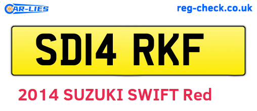 SD14RKF are the vehicle registration plates.