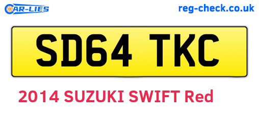 SD64TKC are the vehicle registration plates.