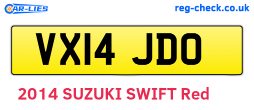 VX14JDO are the vehicle registration plates.