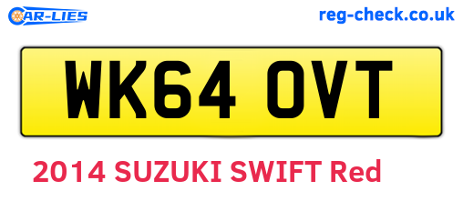 WK64OVT are the vehicle registration plates.