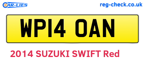 WP14OAN are the vehicle registration plates.
