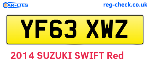 YF63XWZ are the vehicle registration plates.