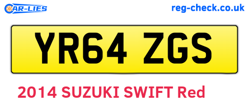 YR64ZGS are the vehicle registration plates.