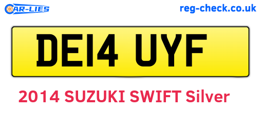 DE14UYF are the vehicle registration plates.