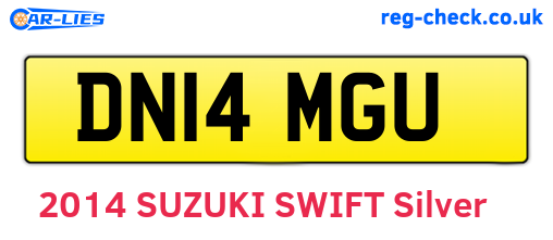 DN14MGU are the vehicle registration plates.
