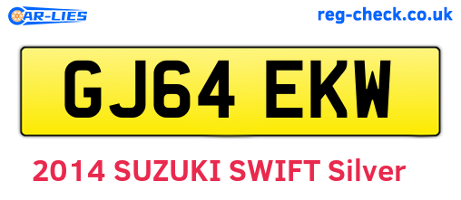 GJ64EKW are the vehicle registration plates.