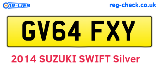 GV64FXY are the vehicle registration plates.