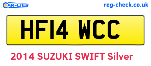 HF14WCC are the vehicle registration plates.