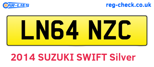 LN64NZC are the vehicle registration plates.