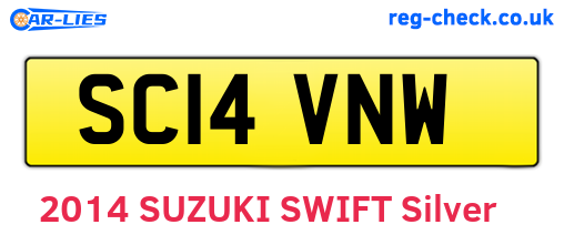 SC14VNW are the vehicle registration plates.
