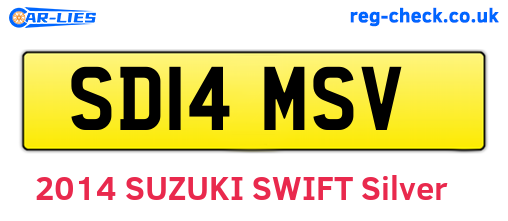 SD14MSV are the vehicle registration plates.