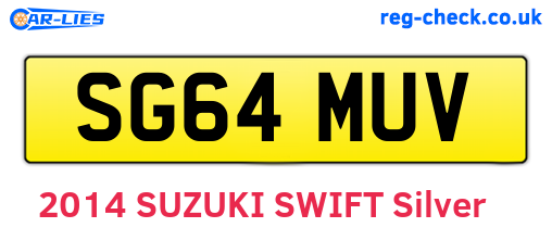 SG64MUV are the vehicle registration plates.