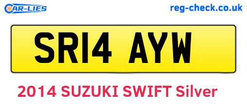 SR14AYW are the vehicle registration plates.