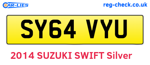 SY64VYU are the vehicle registration plates.