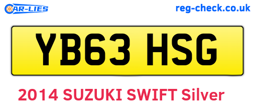 YB63HSG are the vehicle registration plates.
